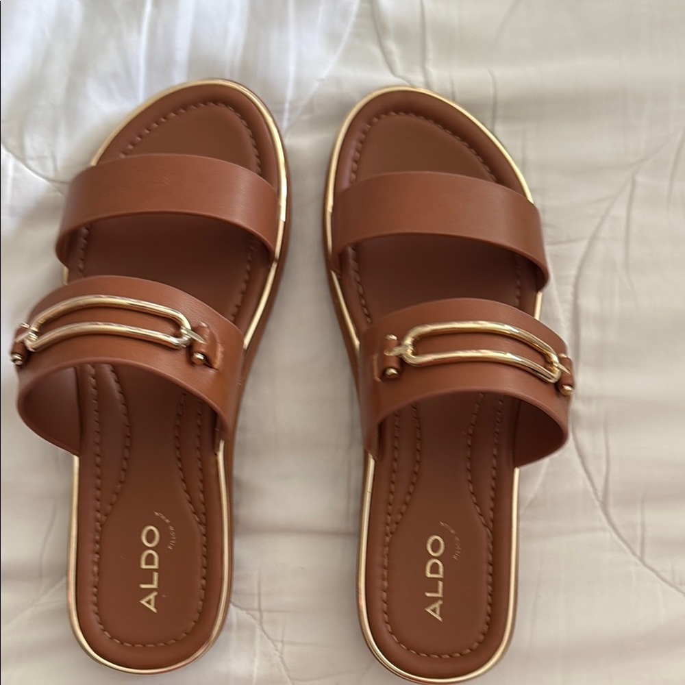 Aldo Brown Slide Sandals